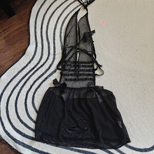 Black Mesh Halter Dress